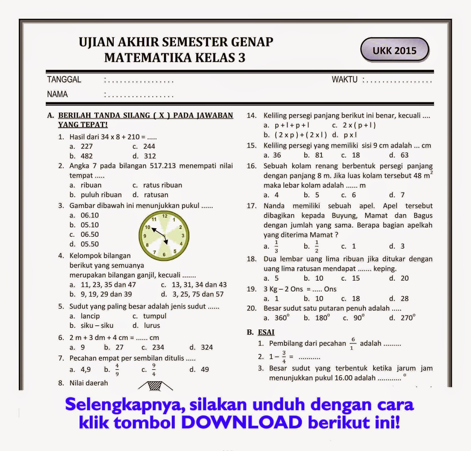 7 Rahasia Nilai Sempurna Soal Kelas 3 Semester 2 Matematika yang Wajib Orang Tua Tahu 7 Rahasia Nilai Sempurna Soal Kelas 3 Semester 2 Matematika yang Wajib Orang Tua Tahu