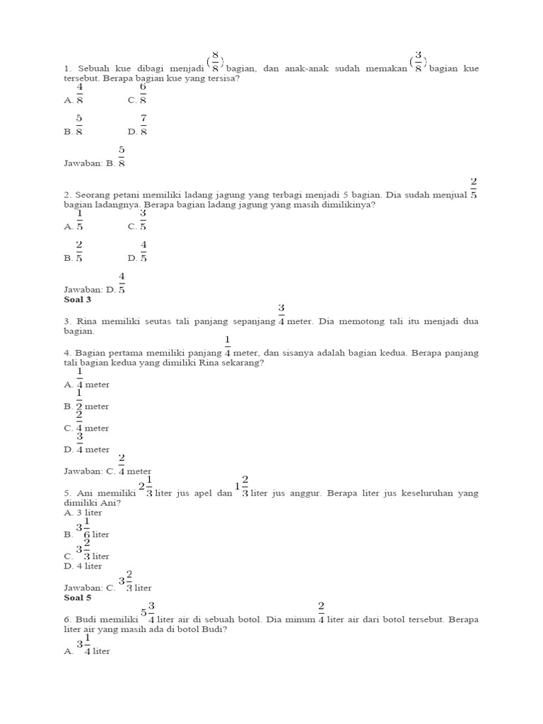 Soal Matematika Kelas 5 Semester 2 Kurikulum Merdeka Terlengkap dan