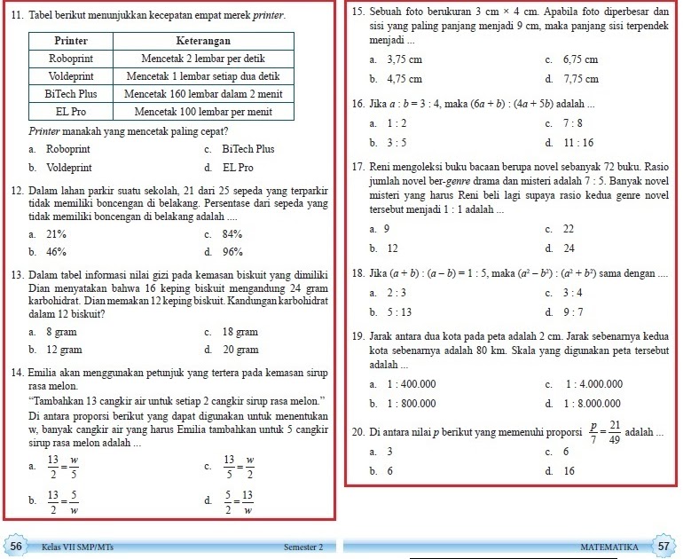 Rahasia Nilai Sempurna 7 Latihan Soal Matematika Kelas 7 Semester 2 dan Kunci Jawaban 2021