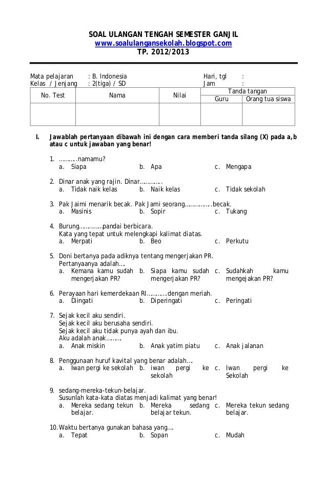 Rahasia Nilai Sempurna dengan Latihan Soal UTS Kelas 2 Semester 1 2021 yang Wajib Dicoba